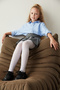 Girl's White Stylish Patterned Winter Mesh Cotton Fishnet Pantyhose