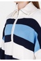Comfort Fit Zippered Striped Women's Multicolor Sweater - 4