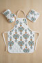 Quilted Padded Kitchen Apron Set |   Oven Gloves + 2-Piece Holder |   Çeyizlik Kitchen Set |   Canary - 2