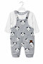BABY BOY GRAY CUTE PRINTED SALOPET SET - 2