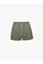 Pocketed Cotton Lace-Up Short Shorts with Stitching Detail - 4