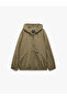 Zippered Pocket Label Detailed Hooded Raincoat - 3