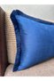 Imported Silk Velvet Dark Blue Color Tassel Kirlent Cover 50 X 30 cm - 7