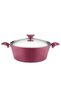 24 cm Granite Deep Pot Steel Lid - Plum - 3