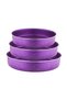 Set of 3 Granite Round Baking Trays - Violet - 4