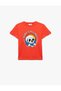 Crew Neck Cotton T-Shirt - Short Sleeve and Print Detail
