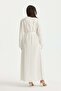 فستان فيسكوز بأكمام بالون وحزام، لون إكرو - 4