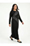 Modal Fabric Patchwork Dress with Stone Print and Synthetic Leather Details, Loose Fit - 2