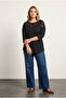 Plus Size Crew Neck Tulle Detailed Fakir Sleeve Blouse 303026 - 6