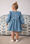 Girls' 1-4 Years Old Embroidered Buckle Denim Dress - 3