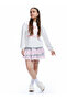 Stone Detailed Bow Printed Long Sleeve Cotton Sweatshirt - 2