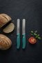 Set of 2 Ultra Sharp Serrated Blades, Water Green 22 cm 100% Guaranteed Stainless Steel