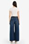 100% Cotton Culotte High Waist Jean Snow Washed Trousers G4935Ax26Sm - 5
