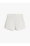 Double-Breasted Denim Shorts Skirt with Pockets and Button Detail, Cotton - 2