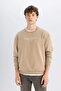Boxy Fit Crew Neck Printed Sweatshirt D2691Ax24Au - 3