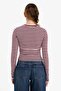 Loose Fit Striped Ribbed T-Shirt G8089Ax26Sp - 5