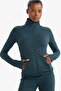 Stretchy Fabric Fitted Ultra Soft Stand Collar Double Pockets Finger Detail Zippered Sports Cardigan - 5