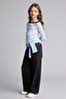 100% Cotton Carmen Collar Slogan Printed Long Sleeve T-Shirt Girl Child G6830A826Sp - 4