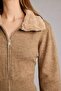 Slim Fit Slim Fit Faux Fur Collar Zippered Cardigan G9000Ax25Wn - 4