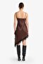 New Year's Themed V-Neck Satin Sleeveless Midi Dress G7018Ax25Wn - 7