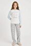 Girls Hello Kitty Pajama Set Long Sleeve Top Long Bottom G3296A825Wn