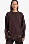 Relax Fit Crew Neck Hem Lace Detailed Sweatshirt G8595Ax25Cw