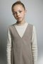 V-Neck Sleeveless Dress Long Sleeve T-Shirt 2-Piece Set for Girls G5386A825Wn - 4