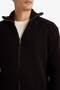 Standard Fit High Collar Zippered Knitwear Cardigan C9014Axvrtl1 - 5