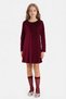 Crew Neck Velvet Long Sleeve Dress Girls G5994A825Wn - 4