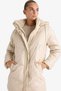 Water Repellent Relax Fit Hooded Faux Leather Parka F2884Ax26Sp - 5