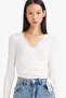 Fitted Lace Detailed T-Shirt G5703Ax25Wn