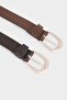 Men's Oval Buckle Faux Leather 2-Piece Classic Belt G4440Axns - 2