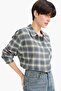 Overshirt Fit Checkered Flannel Long Sleeve Shirt G3614Ax25Au