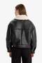 Warm Oversize Wide Fit Faux Fur Lined Zippered Faux Leather Jacket Coat F1826Ax25Wn - 4