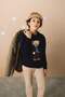 Crew Neck Teddy Bear Printed Knit Sweater Boys G3077A825WN