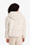 Water Repellent Regular Fit Hooded Fleece Lined Faux Leather Coat F2142Ax25Wn - 7