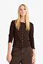 Fitted Crew Neck Ribbed Cardigan G2806Ax25Au - 3