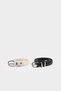 Women's Oval Buckle Faux Leather 2-Piece Casual Belt F3361Axns