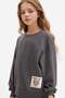 Girl's Oversized Wide Fit Crew Neck Back Printed Sweatshirt G3405A825Wn