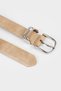 Women's Oval Buckle Faux Leather Jean Belt F3284Axns - 3