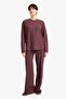 Straight Fit Elastic Waist Wide Leg Pants F1016Ax25Au - 2