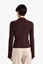 Fitted Polo Neck Ribbed Camisole Cardigan G3057Ax25Wn - 6