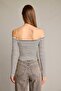 Off-The-Shoulder Striped Long-Sleeved Blouse G5053Ax25Wn - 5