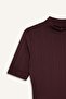 Regular Fit Half Turtleneck Ribbed Short Sleeve T-Shirt B1177Ax25Au - 7