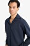 Regular Fit Polo Neck Woven Long Sleeve Shirt F6341Ax25Au - 4