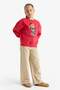 Oversize Wide Fit Crew Neck Printed Sweatshirt Girls E7841A825Au - 2