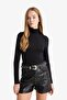 Regular Waist Short Leg Faux Leather Shorts G1666Ax25Wn - 4