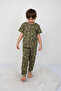 Boy's Smiling Face Patterned Short Sleeve Summer Pajama Set 100% Cotton Single Jersey Combed Cotton - 2