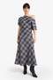 A-Line Checked Regular Waist Crossed Woven Midi Skirt G1762Ax25Au - 3