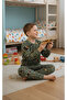Vintage Airplane Patterned 100% Cotton Single Jersey Combed Fabric Long Sleeve Boys' Pajama Set - 2